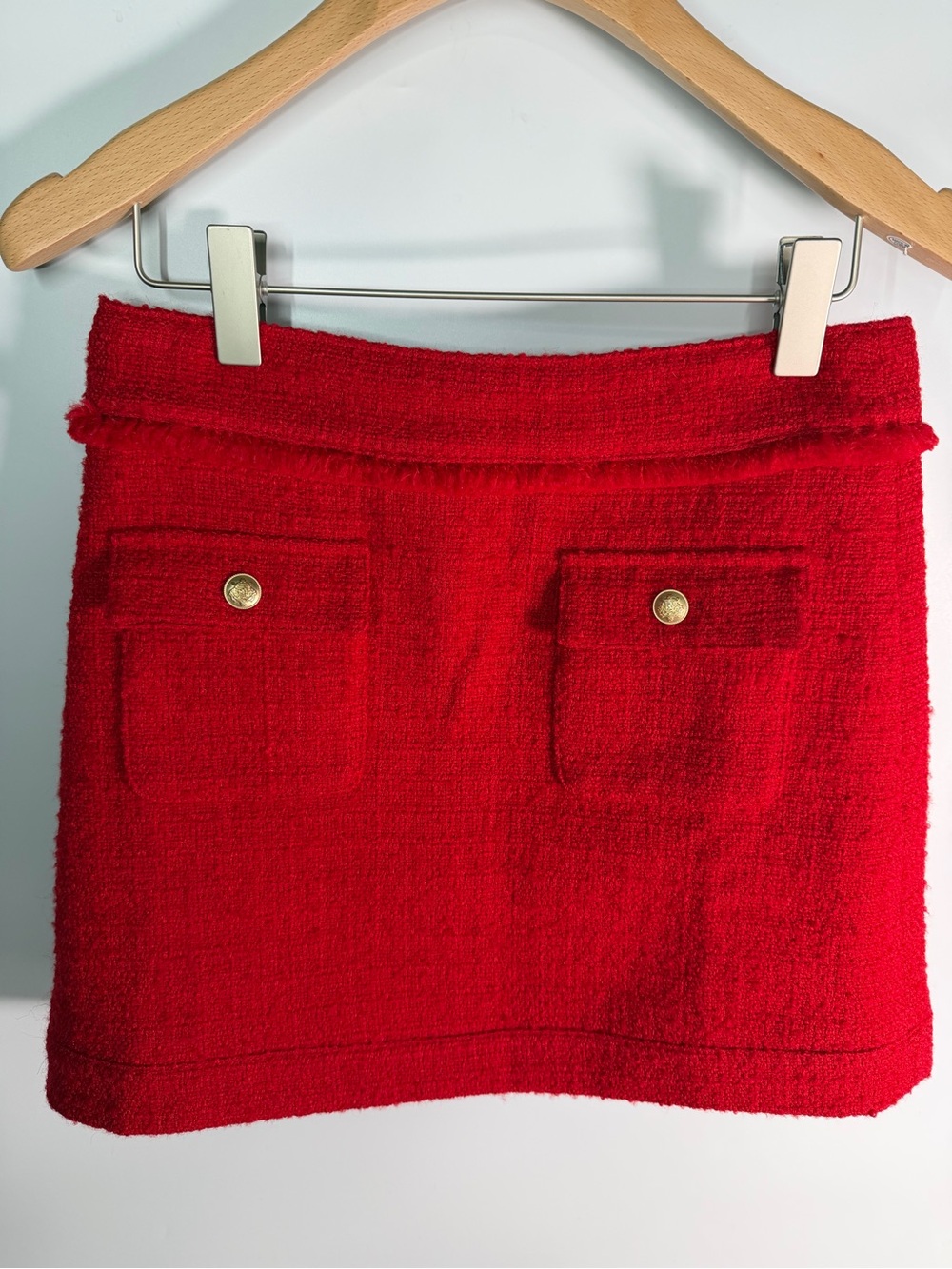 J.Crew Patch-Pocket Mini Skirt in Tweed Wool Blend - Size 4